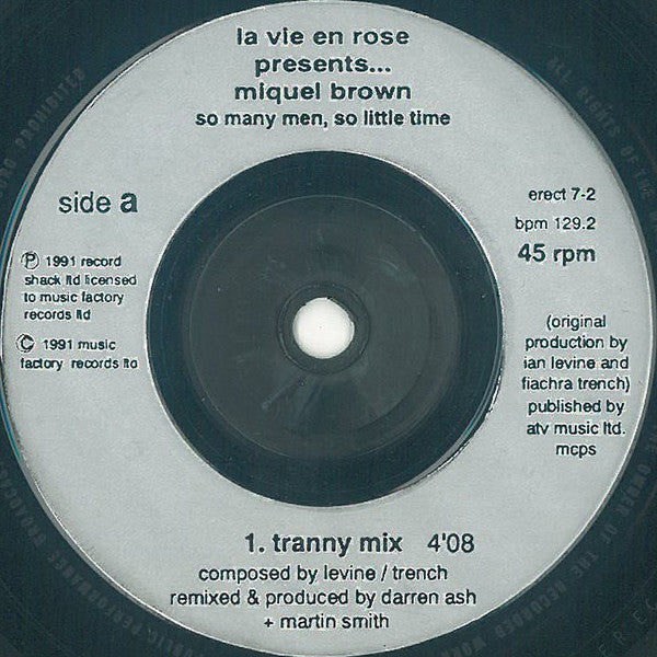 'La Vie En Rose' - So Many Men, So Little Time - Used Vinyl Record 7" image 3