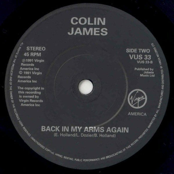 Colin James - If You Lean On Me - Used Vinyl Record 7" image 4