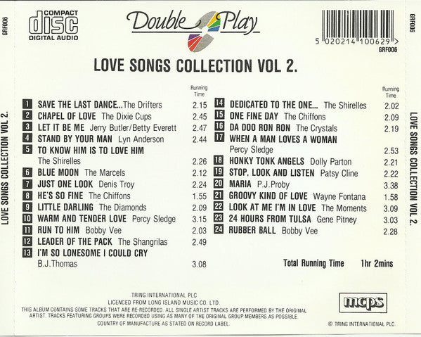 Various - Love Songs Collection - Vol 2 - Used CD image 2
