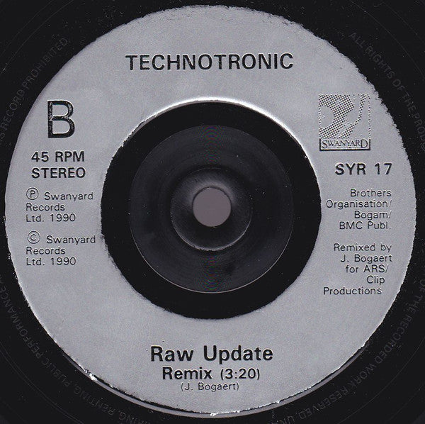 Technotronic - Megamix - Used Vinyl Record 7" image 4