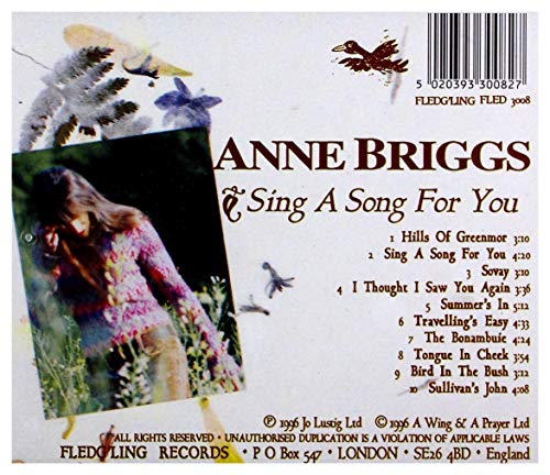 Anne Briggs - Sing A Song For You - CD image 2