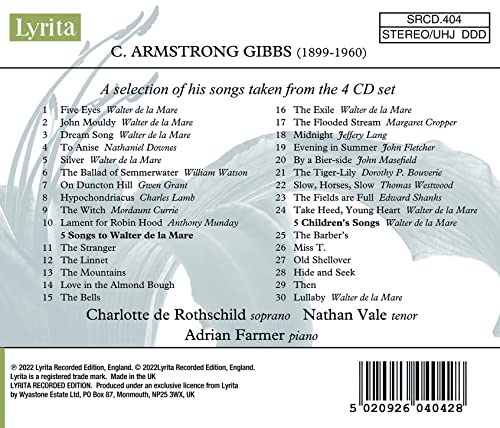 GIBBS / ROTHSCHILD / - SONGS OF C ARMSTRONG GIBBS - CD image 2