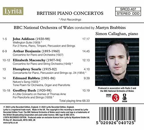 SIMON CALLAGHAN - BRITISH PIANO CONCERTOS / VARIOUS - CD image 2