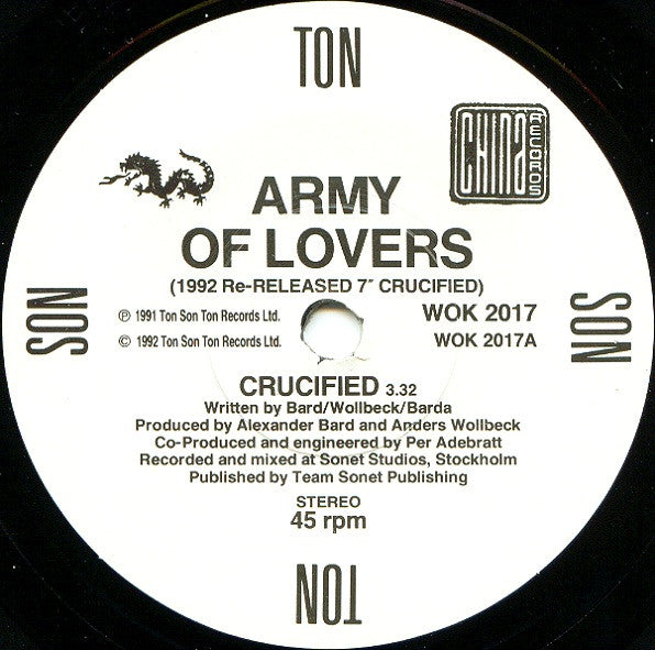 Army Of Lovers - Crucified - Used Vinyl Record 7" image 3