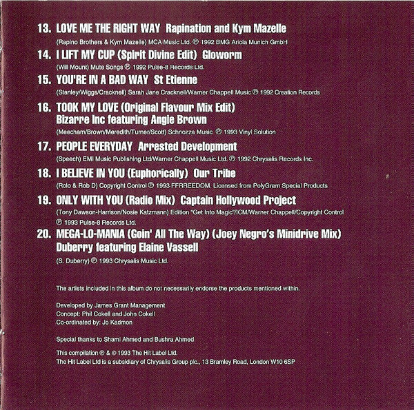 Various - Legendary Joe Bloggs Dance Album - Used CD image 3