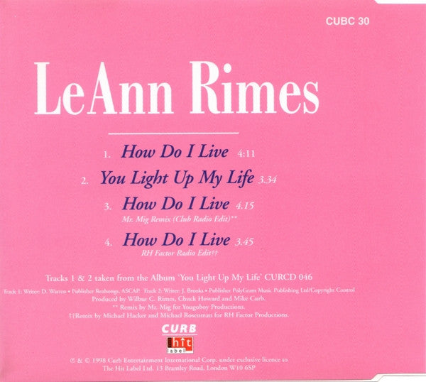 LeAnn Rimes - How Do I Live - Used CD image 2