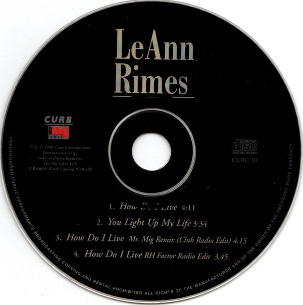 LeAnn Rimes - How Do I Live - Used CD image 4