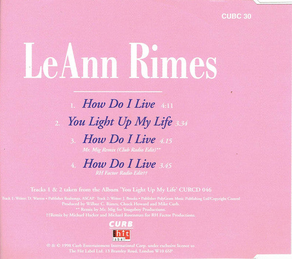 LeAnn Rimes - How Do I Live - Used CD image 7