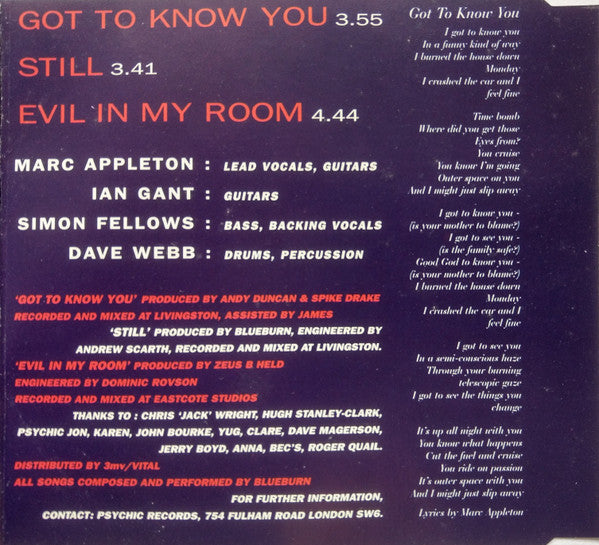 Burn - Got To Know You - Used CD image 2