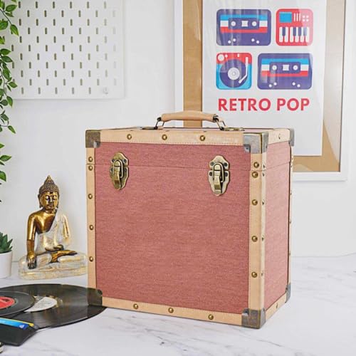 BURGANDY CLOTH - LP Record Storage Carry Case - Record Box image 1