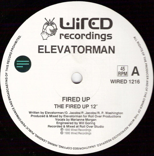 Elevatorman - Fired Up - Used Vinyl Record 12" image 3