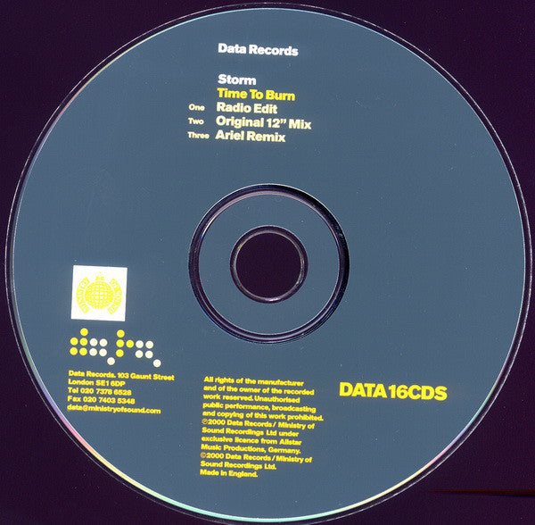 Storm - Time To Burn - Used CD image 3