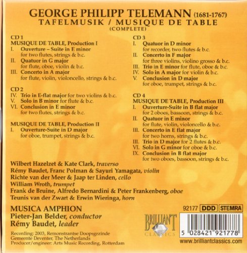 MUSICA AMPHION - Tafelmusik • Musique De Table (Complete) - CD image 2