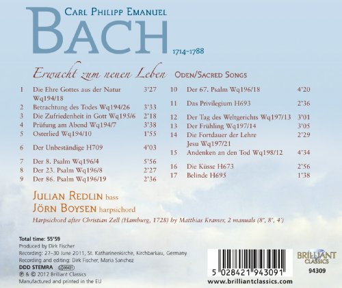 Carl Philipp Emanuel - Erwacht Zum Neuen Leben – Oden/Sacred Songs - image 2