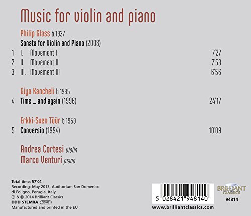 Philip Glass - Music For Violin And Piano - CD image 2