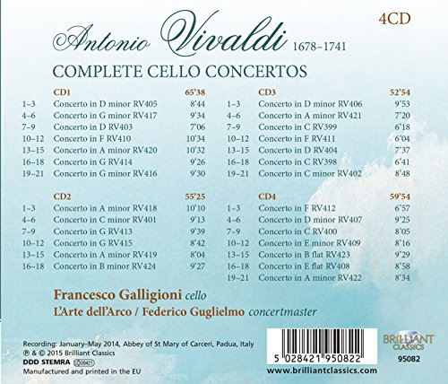 Antonio Vivaldi - Complete Cello Concertos - CD image 2