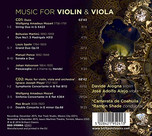 Wolfgang Amadeus Moz - Mozart/Bruch/Pleyel: Music for Violin & Viola - image 2