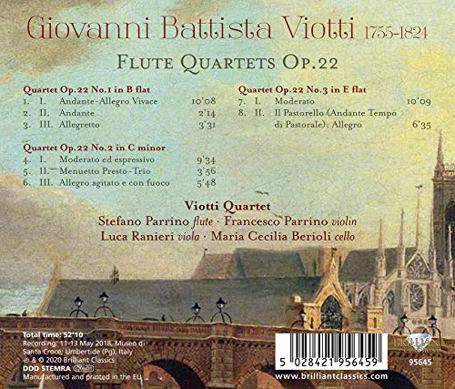 VIOTTI QUARTET - VIOTTI FLUTE QUARTETS OP.22 - CD image 2
