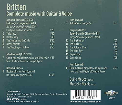 DUILIO MEUCCI  MARCE - BRITTEN; COMPLETE MUSIC WITH G - CD image 2