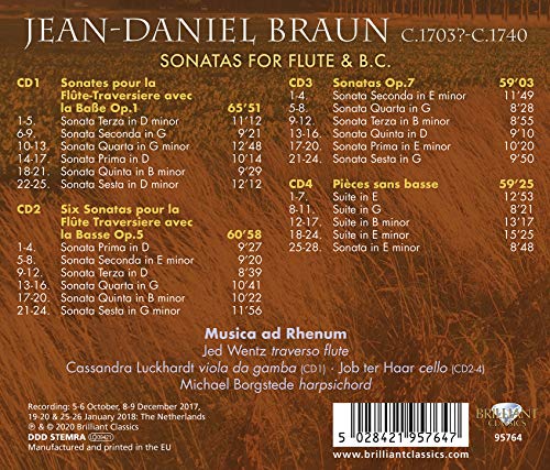 MUSICA AD RHENUM  JE - J.D. BRAUN SONATAS FOR FLUTE - CD image 2