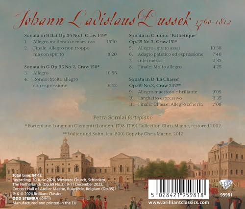 PETRA SOMLAI - DUSSEK: SONATAS OP. 35 & OP.69 NO. 3, VOL. 10 - CD image 2