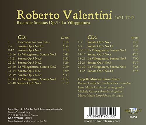 CAPPELLA MUSICALE EN - VALENTINI RECORDER SONATAS OP - CD image 2