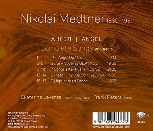 EKATERINA LEVENTAL - MEDTNER COMPLETE SONGS  VOL. - CD image 2