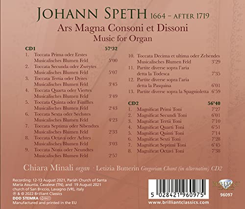 CHIARA MINALI LETIZI - SPETH ARS MAGNA CONSONI ET DI - CD image 2