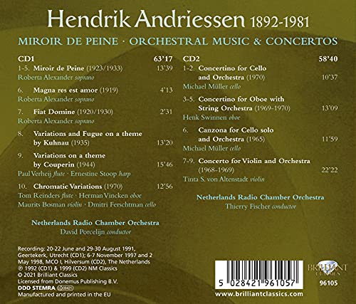 ROBERTA ALEXANDER; N - ANDRIESSEN MIROIR DE PEINE  O - CD image 2