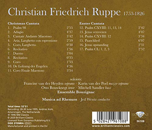 MUSICA AD RHENUM  JE - RUPPE CHRISTMAS CANTATA  EAST - CD image 2