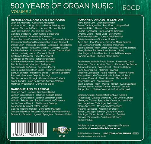VARIOUS ARTISTS - 500 YEARS OF ORGAN MUSIC VOL. - CD50 image 2