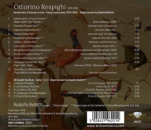 RODOLFO BELLATTI - RESPIGHI ANCIENT AIRS & DANCE - CD image 2