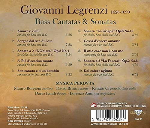 MAURO BORGIONI MVSI - LEGRENZI BASS CANTATAS AND SO - CD image 2