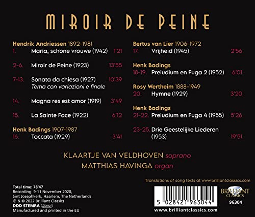 KLAARTJE VAN VELDHOV - MIROIR DE PEINE - CD image 2