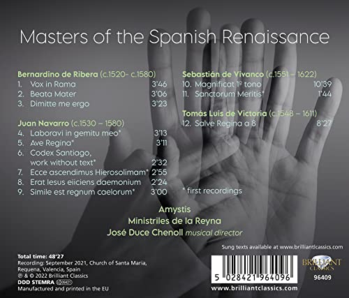 AMYSTIS MINISTRILES - DE RIBERA & NAVARRO MASTERS O - CD image 2