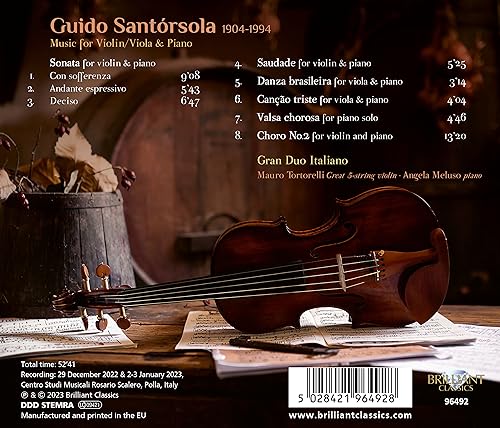 GRAN DUO ITALIANO  M - SANTORSOLA MUSIC FOR VIOLIN/V - CD image 2