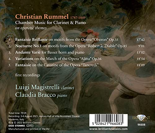 LUIGI MAGISTRELLI CL - RUMMEL CHAMBER MUSIC FOR CLAR - CD image 2