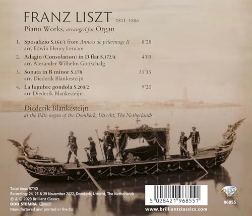 DIEDERIK BLANKESTEIJ - LISZT PIANO WORKS  ARRANGED F - CD image 2