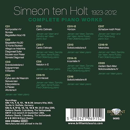 JEROEN VAN VEEN - SIMEON TEN HOLT COMPLETE PIAN - CD image 2