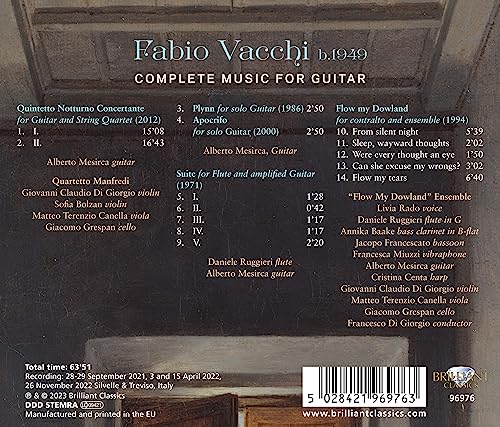 ALBERTO MESIRCA / QU - VACCHI COMPLETE MUSIC FOR GUI - CD image 2