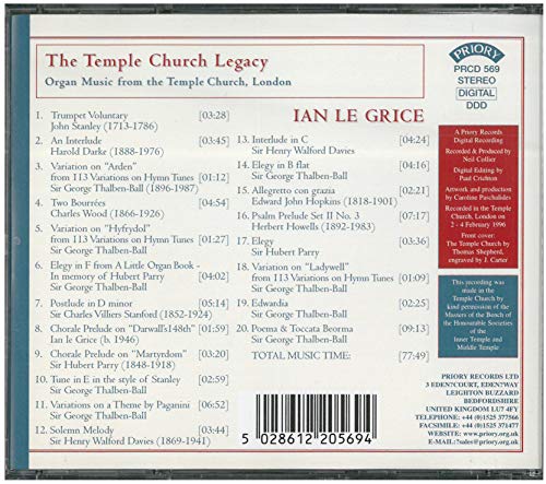 Various Composers - Temple Church Legacy - CD image 2