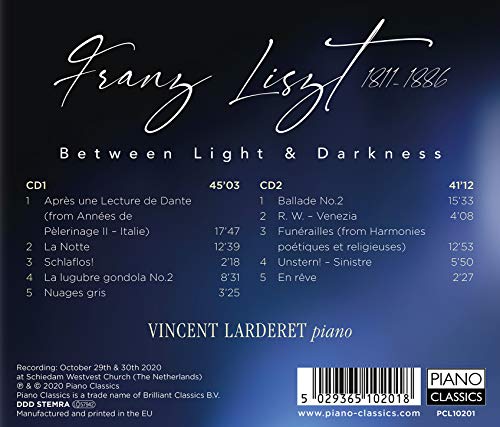 VINCENT LARDERET - LISZT BETWEEN LIGHT & DARKNES - CD image 2