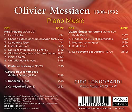 CIRO LONGOBARDI - MESSIAEN PIANO MUSIC - CD image 2
