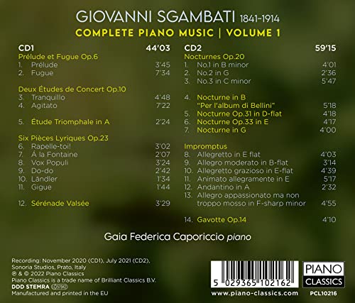 GAIA FEDERICA CAPORI - SGAMBATI COMPLETE PIANO MUSIC - CD image 2