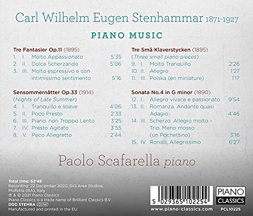 PAOLO SCAFARELLA - STENHAMMAR PIANO MUSIC - cd image 2