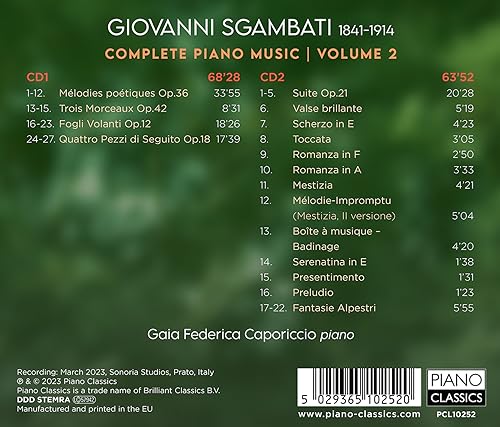 GAIA FEDERICA CAPORI - SGAMBATI COMPLETE PIANO MUSIC - CD image 2