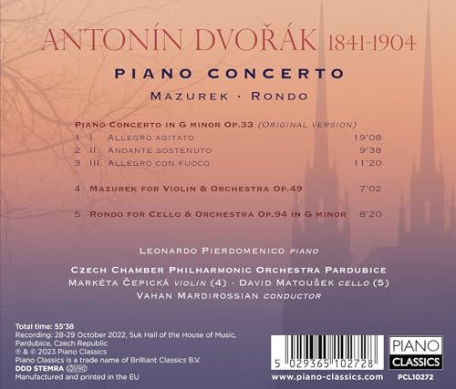 LEONARDO PIERDOMENIC - DVORAK PIANO CONCERTO  MAZURE - CD image 2