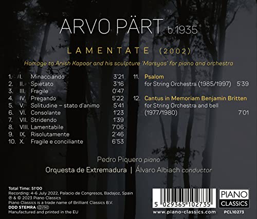PEDRO PIQUERO/ORQUES - PART LAMENTATE - CD image 2
