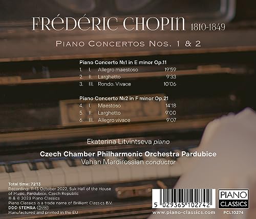 EKATERINA LITVINTSEV - CHOPIN PIANO CONCERTOS NOS. 1 - CD image 2