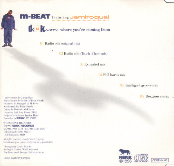 M-Beat - Do U Know Where You're Coming From - Used CD image 2